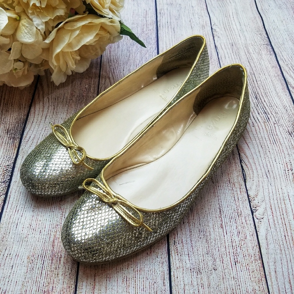 Enzo Angiolini Gold & Silver Sparkle Ballet Flats